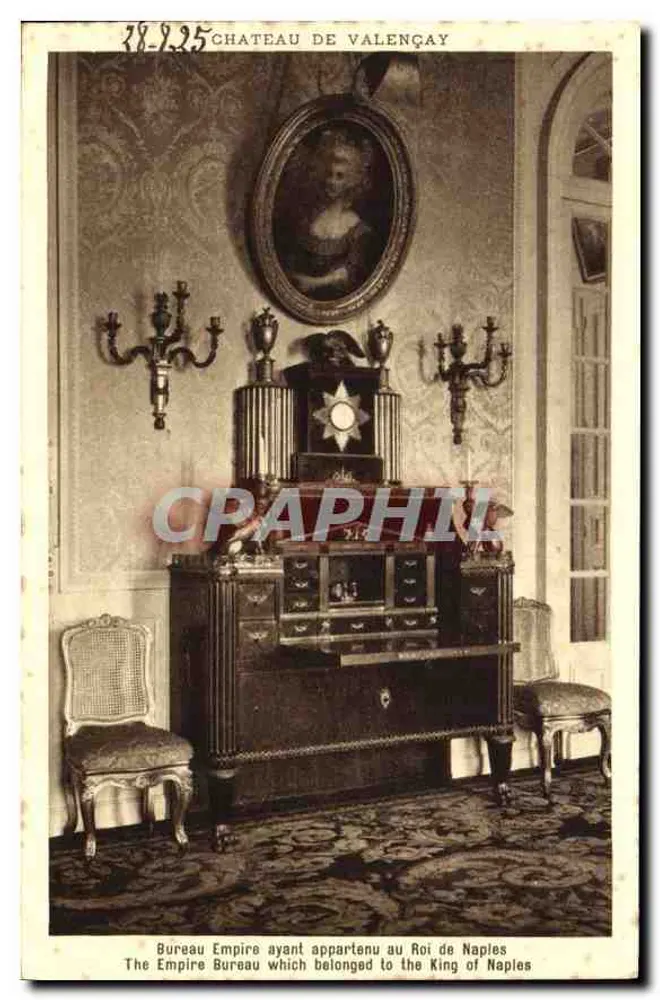 Château de Valençay — Empire-Büro, das dem König von Neapel gehörte — Verleger Lop. Bram, Paris - Vorderseite