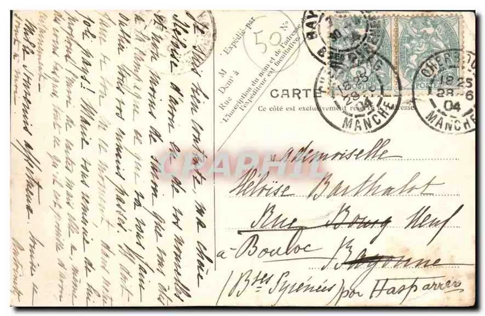 Cherbourg — Montagne du Roule und öffentlicher Garten — V.P. Paris Nr. 8 - Rückseite
