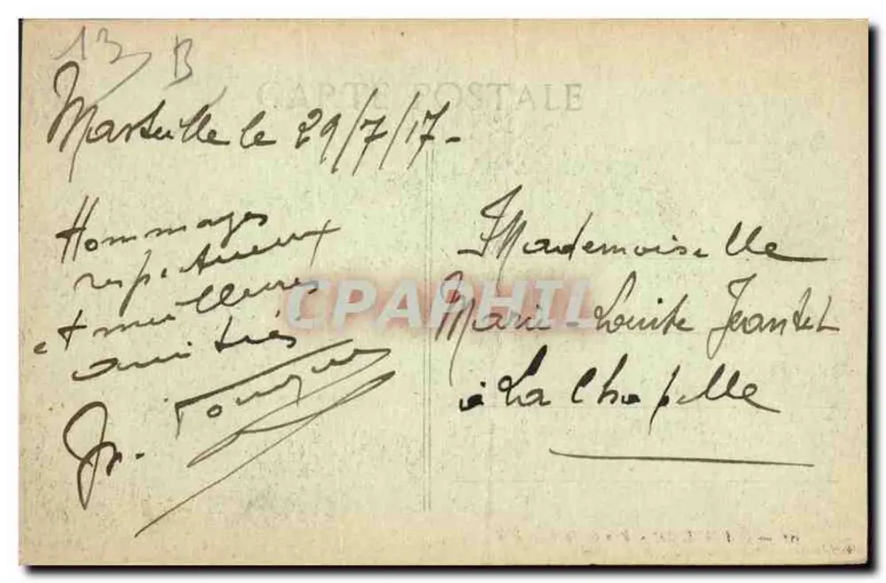 Marseille — Rue Colbert — éditeur Z.Z. n°61 - Verso