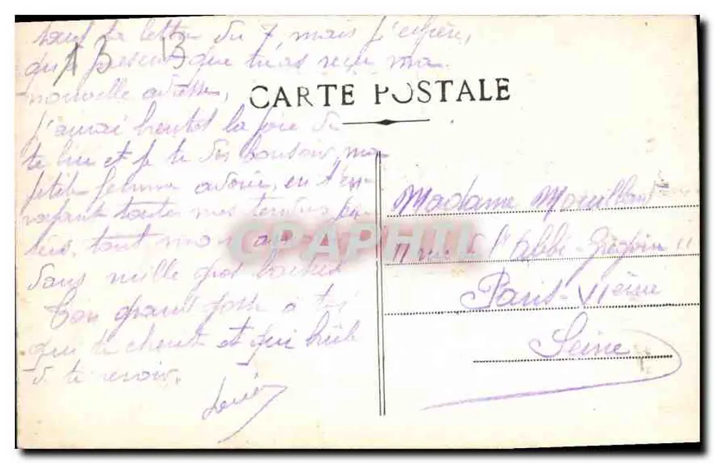 Marselha - La Cannebière — vista da Ópera e da rua — editor Ségarand, n° 116 - Verso