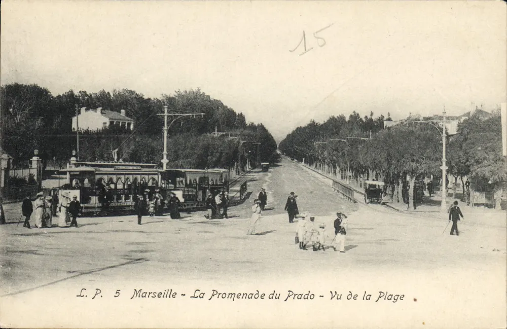 Marseille - Die Promenade du Prado - Ausblick vom Strand - L.P. 5 - Vorderseite