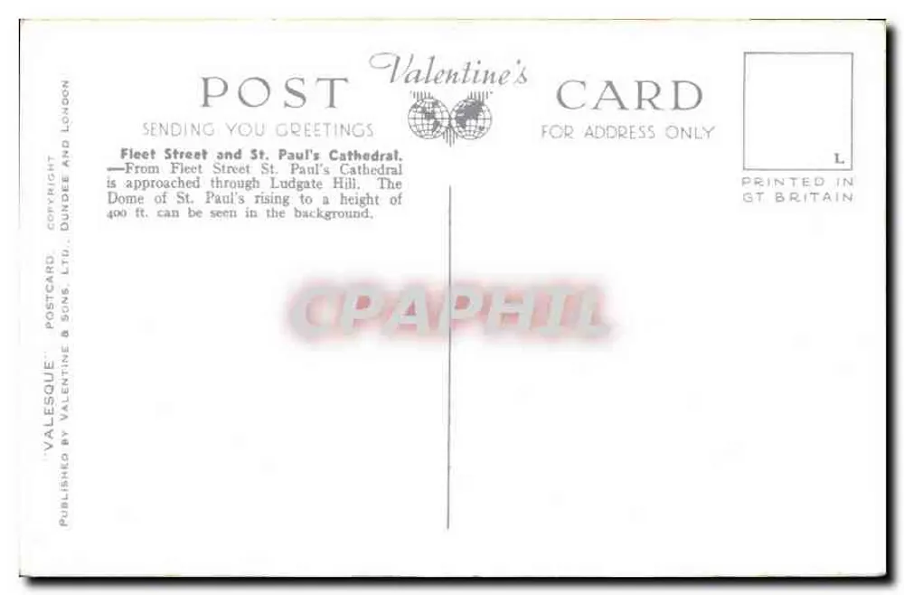 Fleet Street und St. Paul's Cathedral, London — Irish Independent, H.9151 - Rückseite