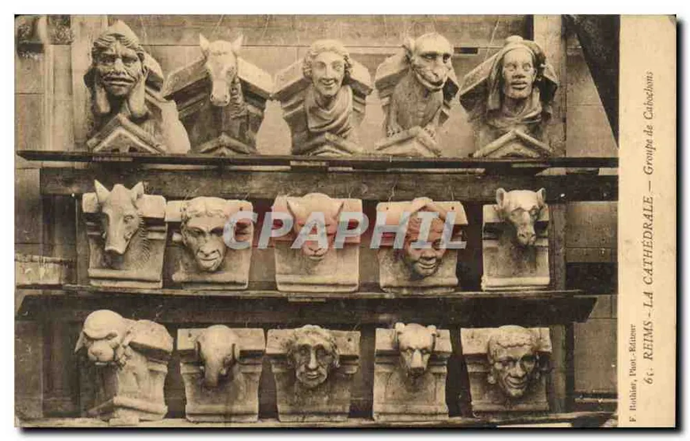 Gargalhas — Grupo da Catedral — F. Biennais, Fotógrafo, Reims - Frente