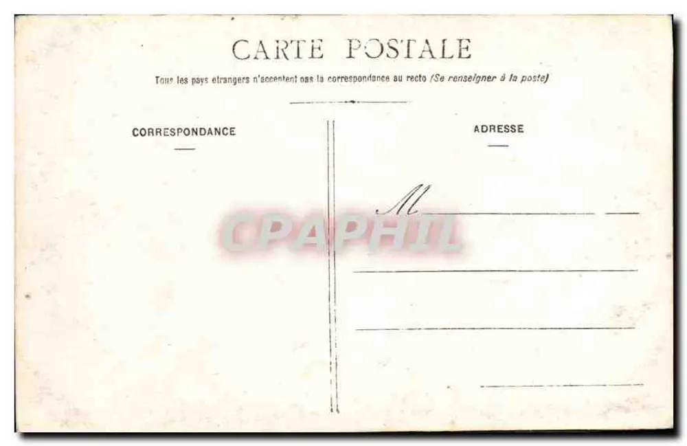 Groupe de personnes sous grands arbres — paysage rural — carte postale anonyme - Verso