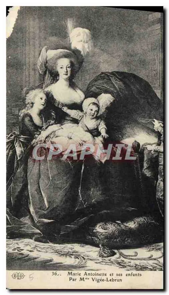 Marie Antoinette und ihre Kinder — von Madame Vigée-Lebrun — Serie 36, Verlag E.D.P. Nr. 5 - Vorderseite