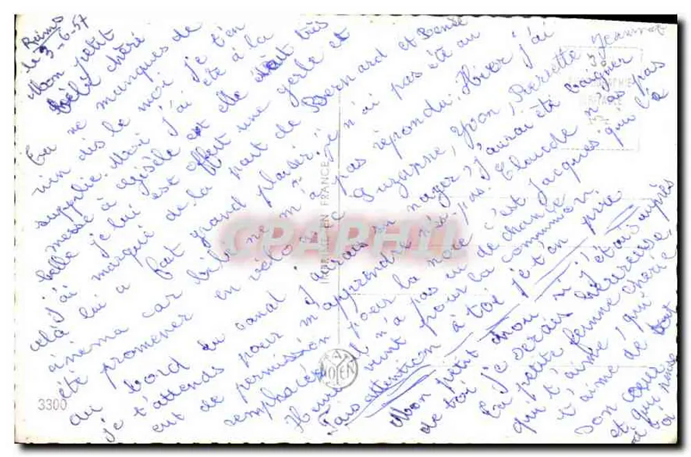 Casal jovem ao ar livre — n° de série 3300 - Verso