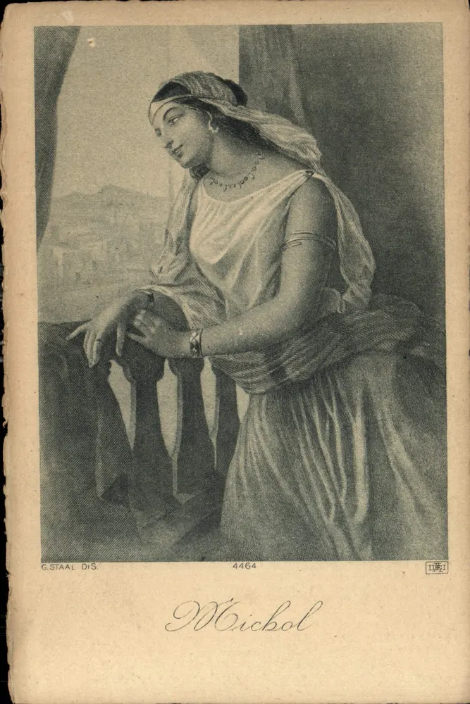 Mulher à balustrade — ilustração de G. Staal — n° 4464 - Frente