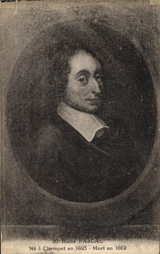 Blaise Pascal — Portrait — F. David, Versailles - Vorderseite