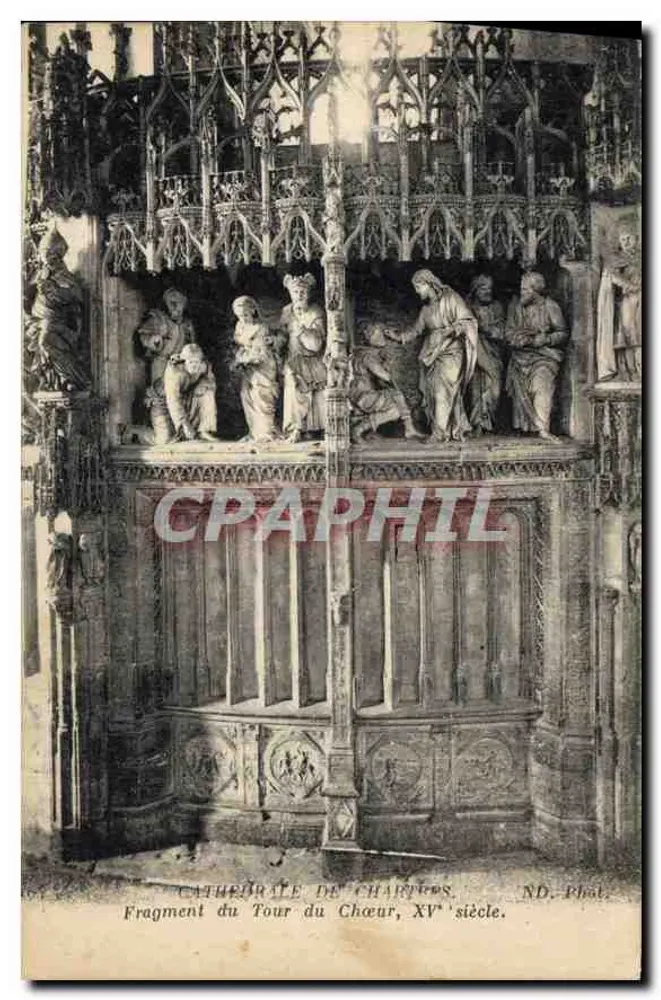 Kathedrale von Chartres — Fragment des Chorumschritts, 15. Jahrhundert — ND. Foto. - Vorderseite