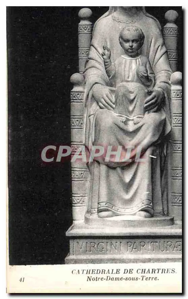 Catedral de Chartres — Notre-Dame-sous-Terre — editor Antigos Estabelecimentos Scheurman e Cie, 41 - Frente
