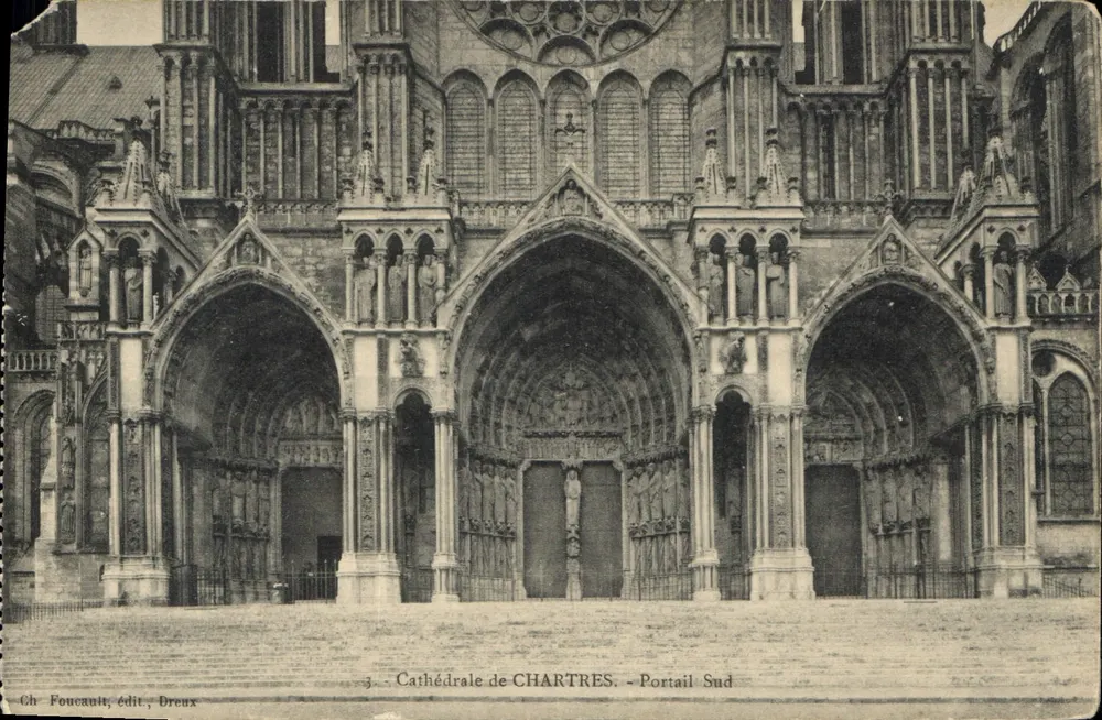 Catedral de CHARTRES - Portal Sul — Ch. Foucault, editor, Dreux - Frente