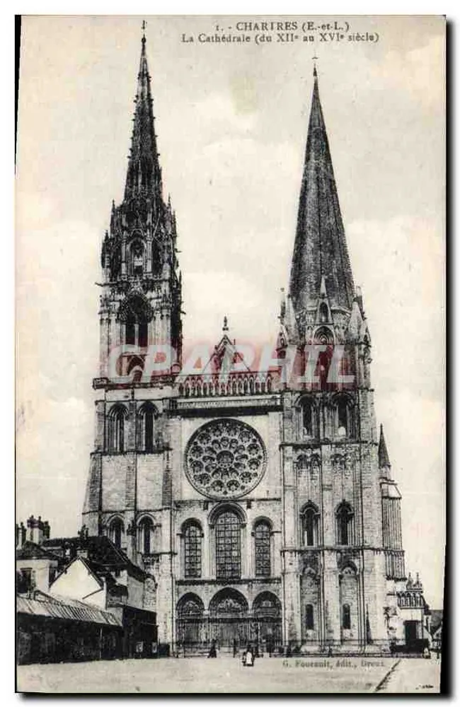 Charîres (E.-et-L.) — Die Kathedrale (von dem 12. bis 16. Jahrhundert) — G. Fournil, Verlag, Grenz - Vorderseite
