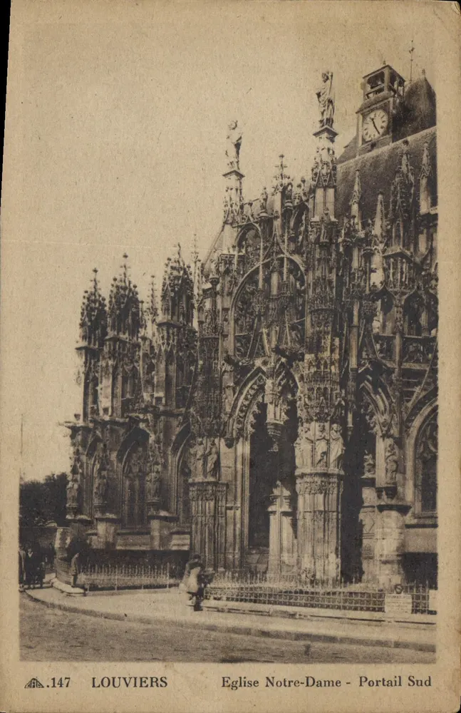 Louvières - Église Notre-Dame - Portail Sud — éditeur Cie des Arts Mécaniques, n° 147 - Vorderseite
