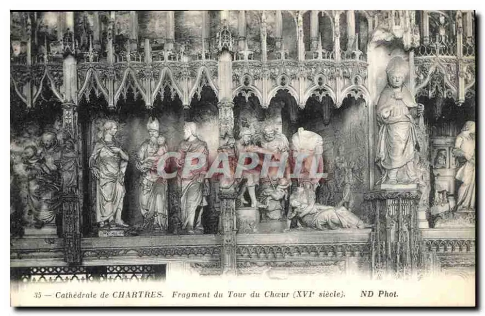 Kathedrale von Chartres — Fragment des Chorwegs (16. Jahrhundert) — ND Fotografie - Vorderseite