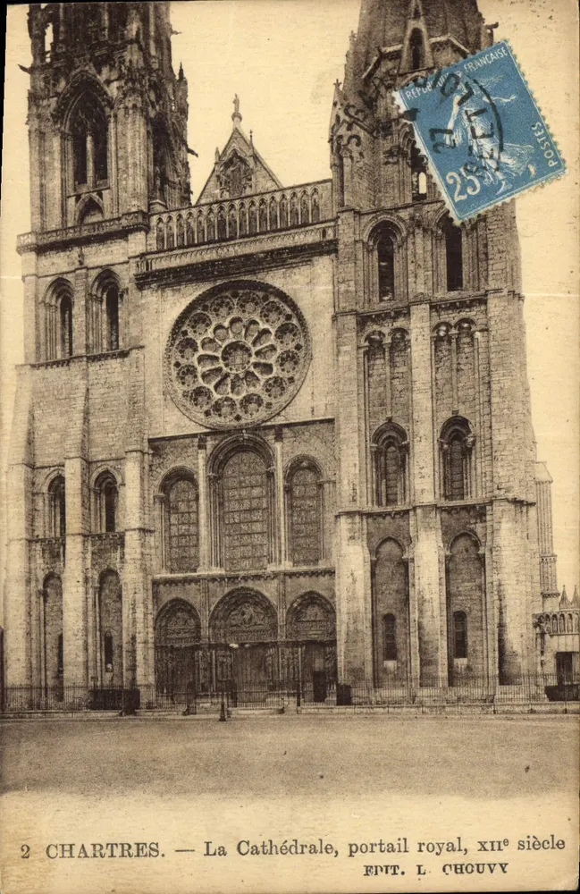 Chartres — Die Kathedrale, Königstür, 13. Jahrhundert — Verlag L. Chouvy - Vorderseite