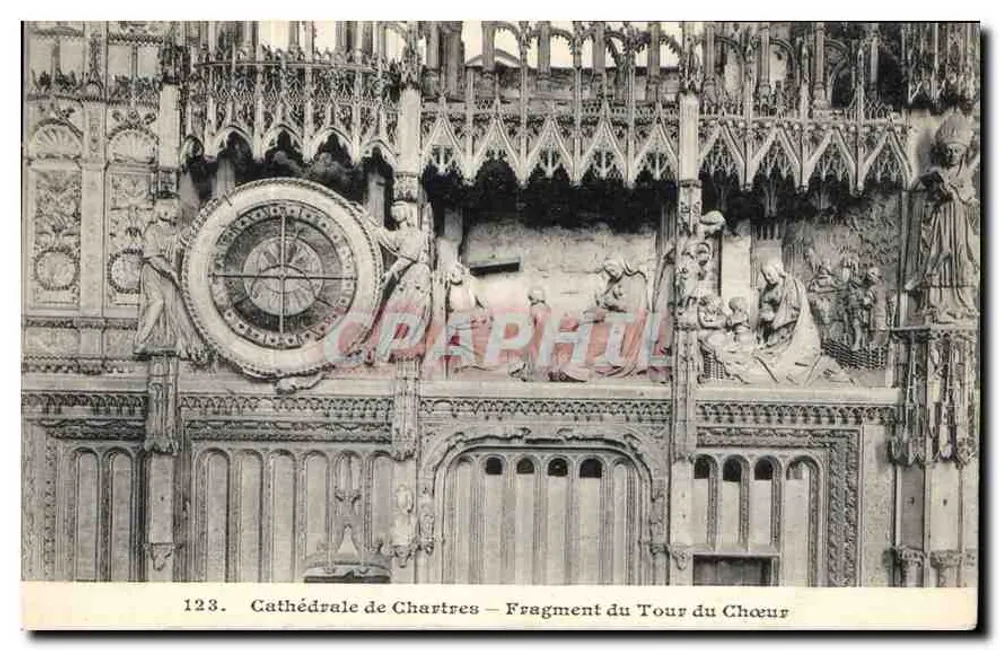 Kathedrale von Chartres — Fragment des Chorumschritts — n° 123 - Vorderseite