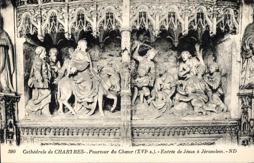 Kathedrale von CHARTRES - Triforium des Chors (16. Jh.) - Einzug Jesu in Jerusalem - ND - Vorderseite