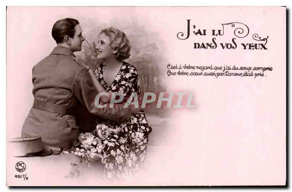 Soldat und Frau — Liebesszene — PC 4517/8 - Vorderseite