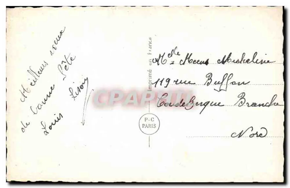 Santa Catarina — jovem casal em abraço — PC PARIS 6084 - Verso