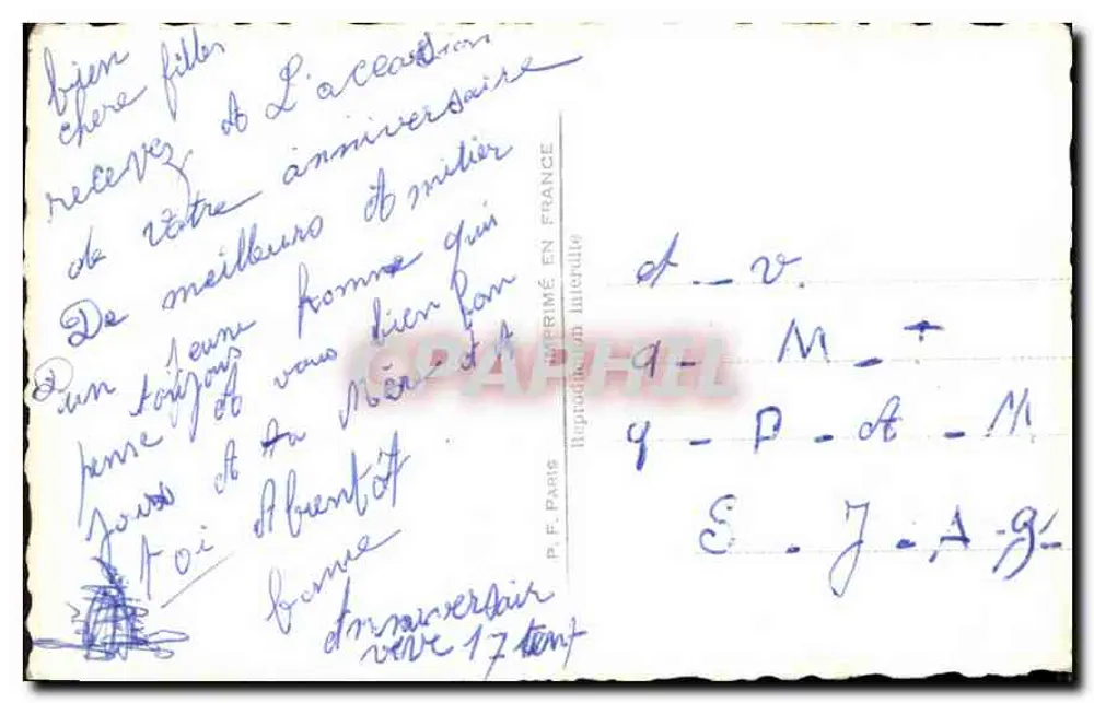 Dois momentos — De amor e de felicidade cheios — P.F. Paris n°805 - Verso