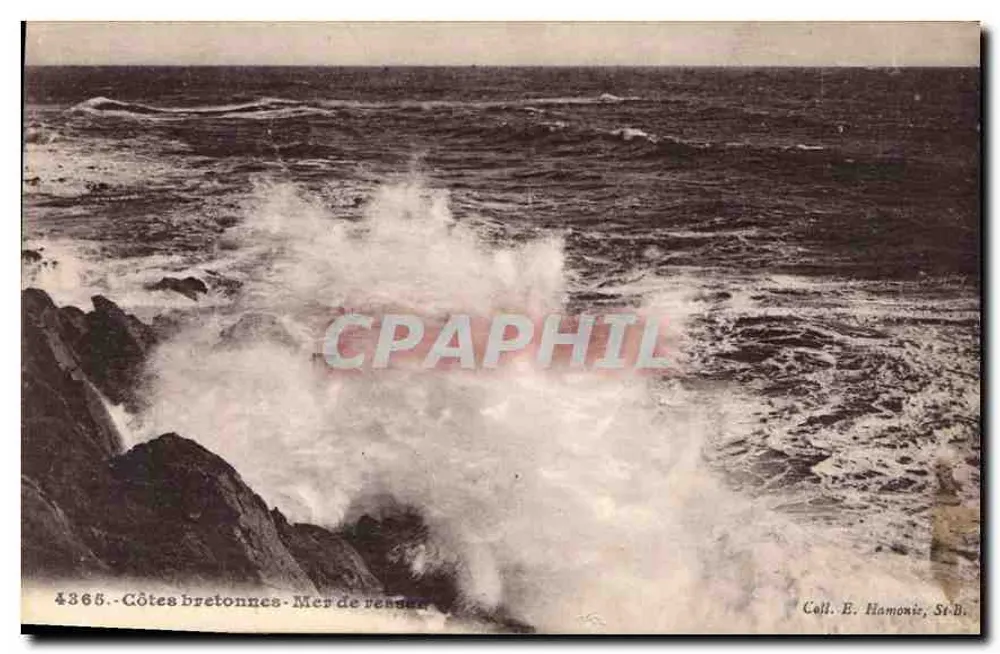 Costas bretonas - Mar de ressaca — Coll. E. Hamonix, St-B. - Frente