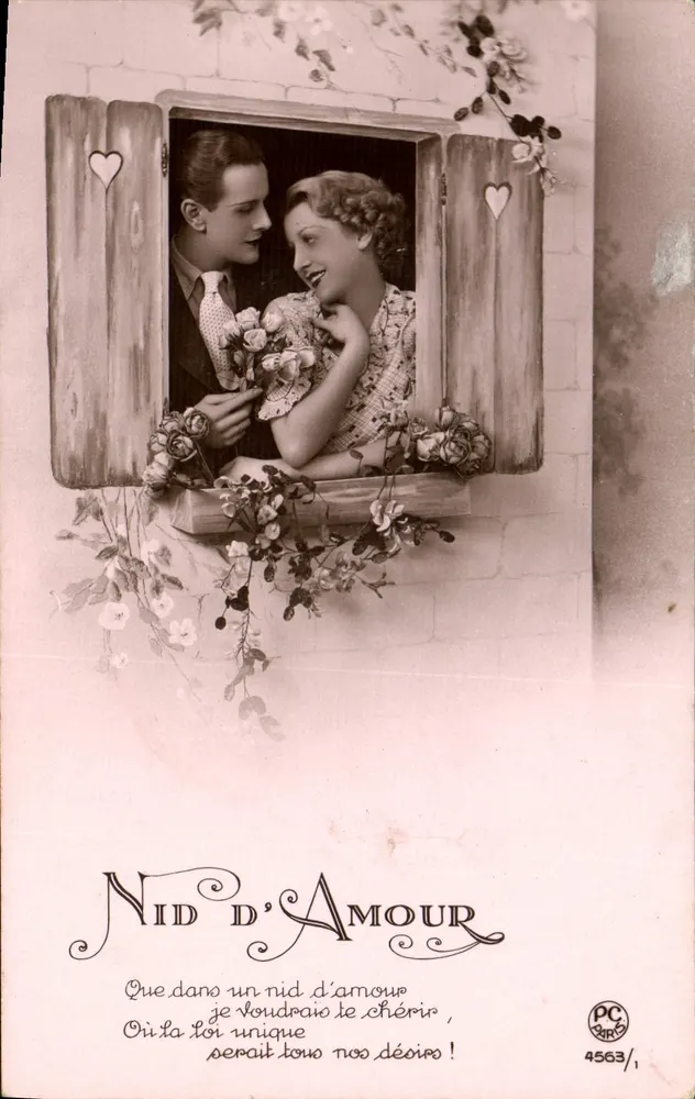 Ninho de Amor — cena romântica — PC 4563/1 - Frente