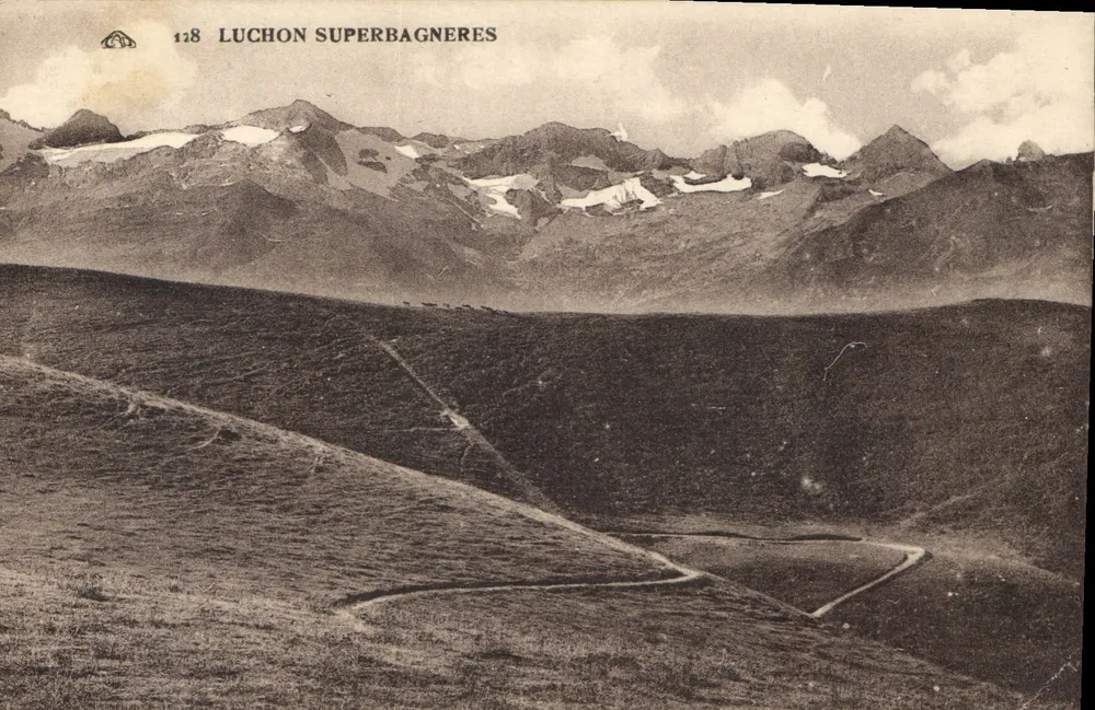 Luchon Superbagneres — vista das montanhas nevadas — n° 128 - Frente