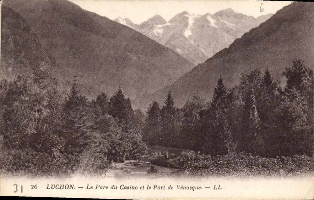 Luchon — Der Casino-Park und der Hafen von Vénasque — LL - Vorderseite