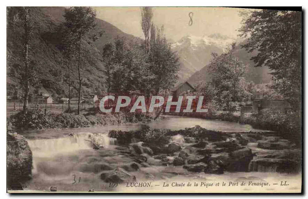 Luchon — Die Pique-Wasserfälle und der Hafen von Venasque — LL. Nr. 8 - Vorderseite