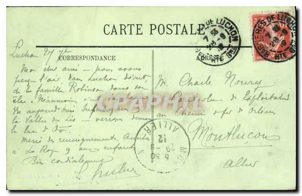 Luchon — Der Park des Casinos und der Hafen von Vénasque — LL - Rückseite