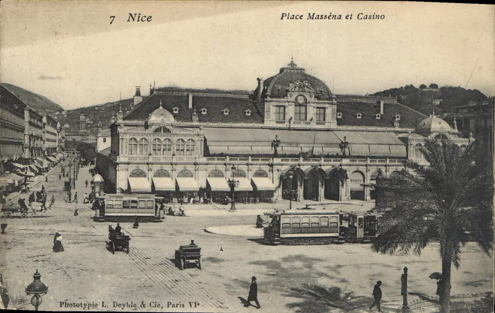 Nice - Praça Masséna e Casino — Fototipia L. Deyhlo & Cie, Paris VI* - Frente