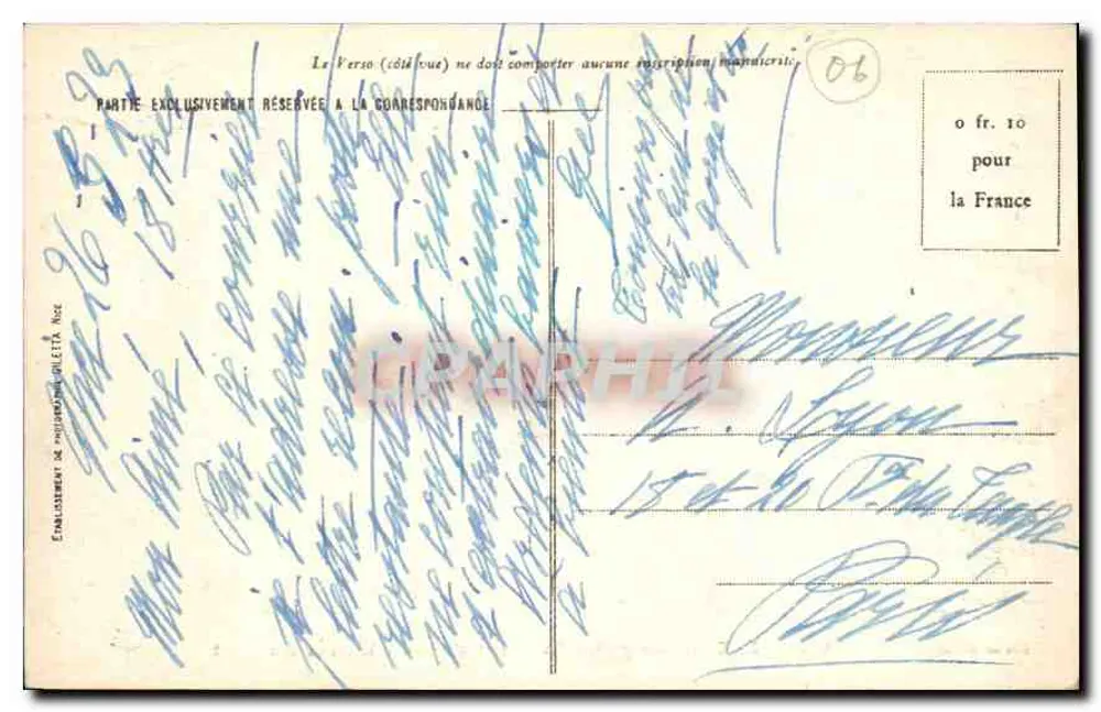 Nice — Ansicht vom Mont Boron — Einfahrt zum Hafen — Verlag Gilletta, Nr. 221 - Rückseite