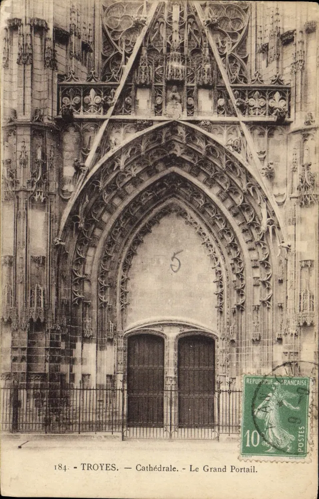 Troyes — Kathedrale — Der Große Portal — R. Mausse, Verlag T. G. - Vorderseite