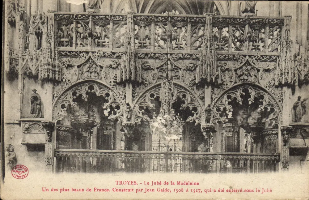 Troyes - O Jubé da Madeleine — Construído por Jean Gaide 1508-1517, editor TROYES - Frente