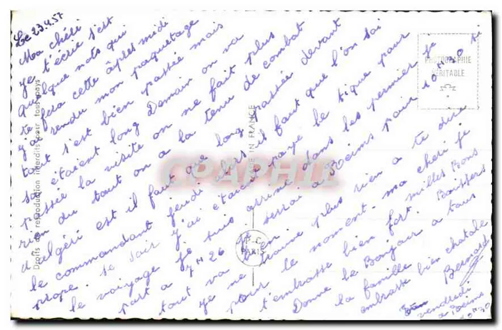 Soldat und junge Frau — Liebeskarte — PC Shop n°7013 - Rückseite