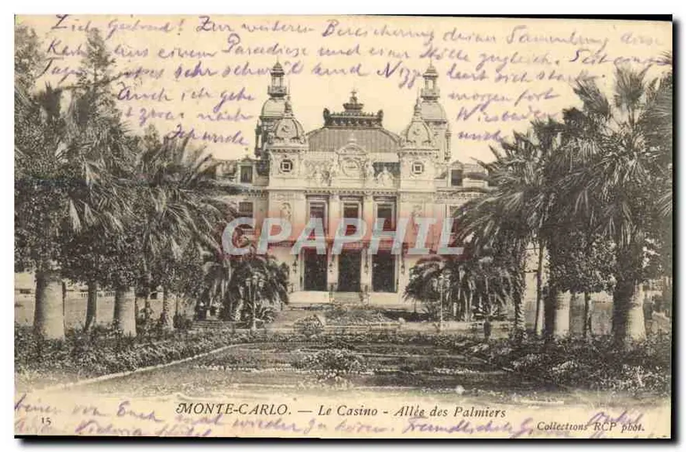Monte-Carlo — Das Casino - Avenue der Palmen — RCP post. Sammlung - Vorderseite