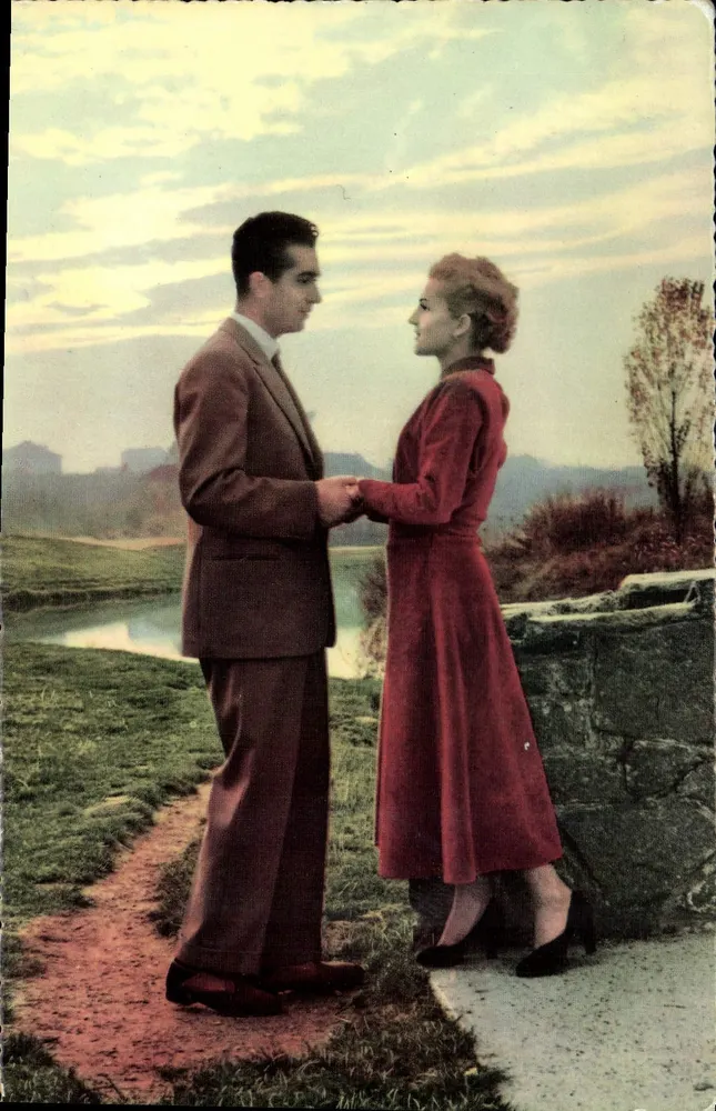 Para w stroju epokowym — romantyczna scena — Stampato in Italy n°3 - Awers