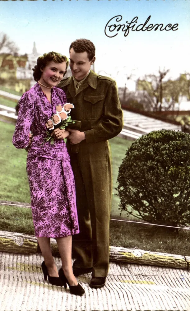 Para żołnierska i cywilna — 'Pewność' — Wydawca Francja - Awers