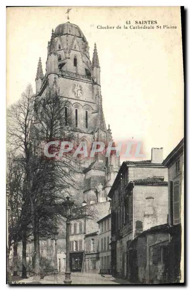 Campanario de la Catedral de San Pedro — Saintes — L. Prévoost, editor - Anverso