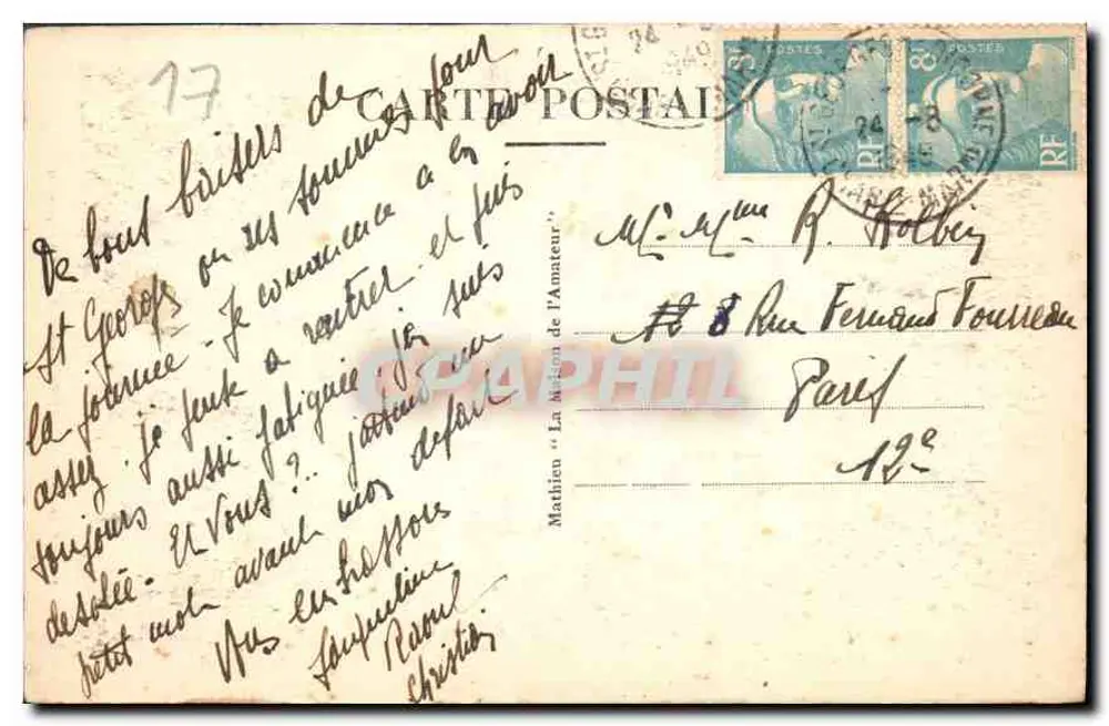 Saint-Georges-de-Didonne — As Dunas — Mathieu « L'Amateur de l'Amateur » - Verso