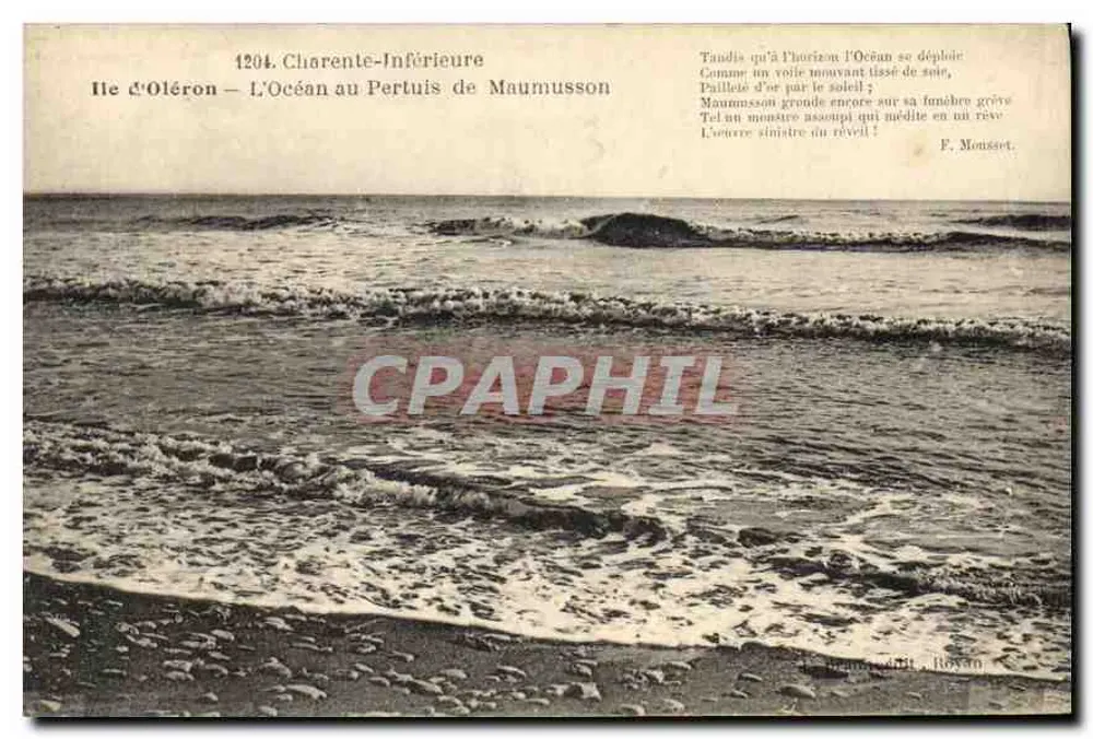 Insel Oléron — Der Ozean am Pertuis de Maumusson — Charente-Inférieure, Verlag Royan, Nr. 1204 - Vorderseite