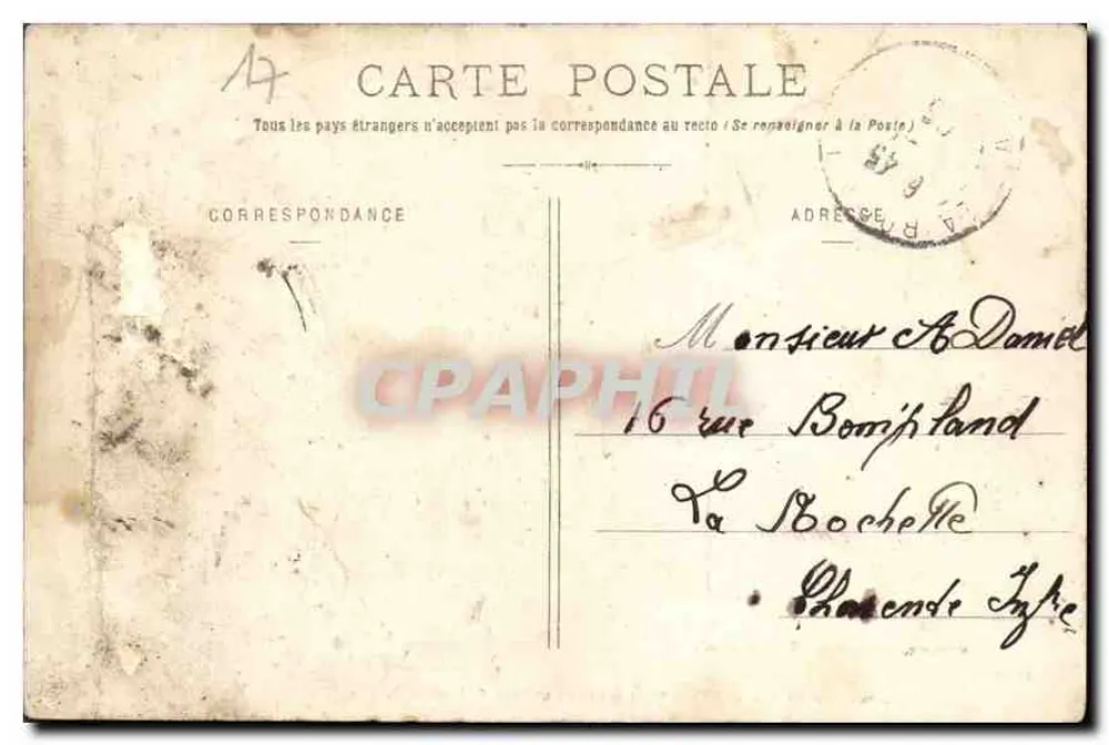 Jonzac (Charente-Inférieure) — Altes Schloss und seine Anlagen (Seite der Unteren Präfektur) — Henry Guillier, 31, 42 bis und 44, Rue Fonneuve, n°2561 - Rückseite