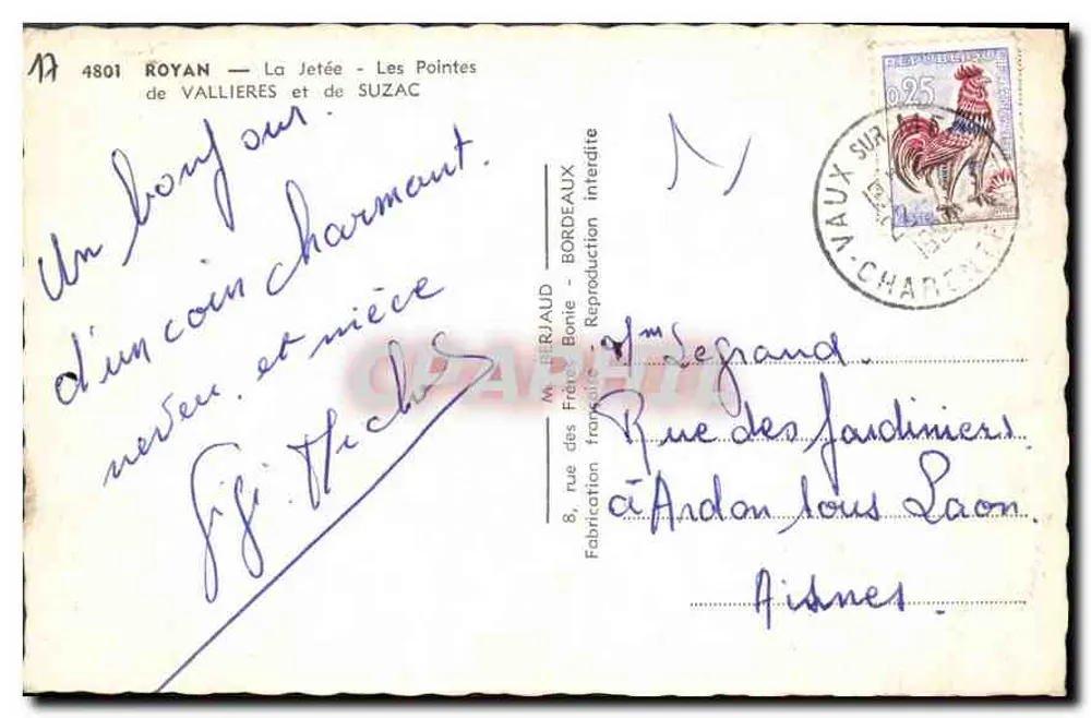 Royan — Die Mole - Die Punkte von Vallières und Suzac — M. Berlaud - Rückseite