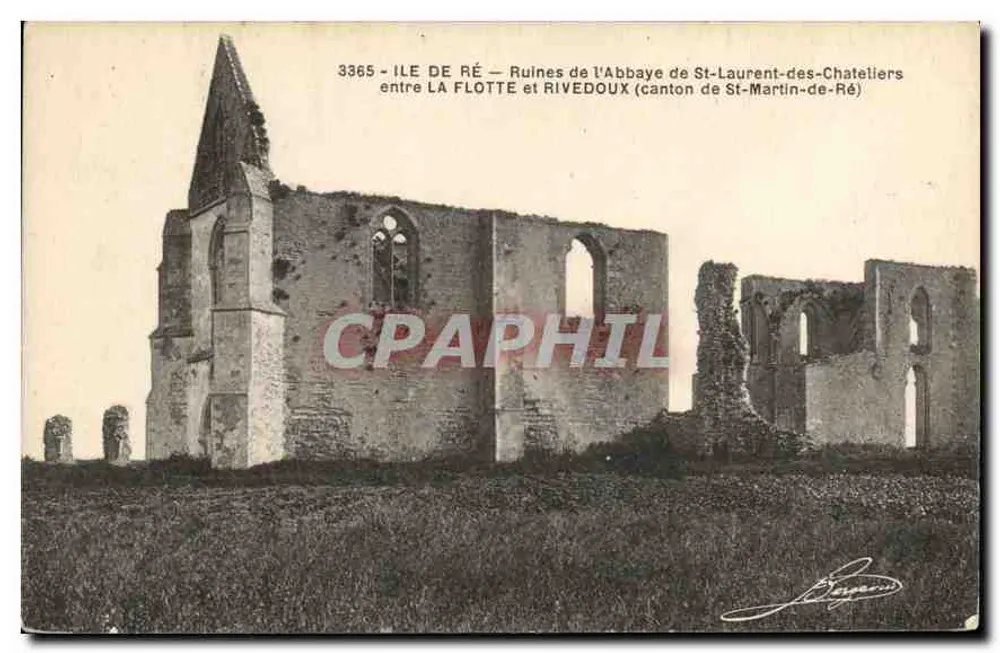 Ruínas da Abadia de St-Laurent-des-Chateliers — Ilha de Ré — n°3365 - Frente