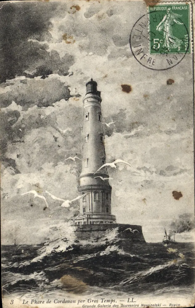 O Farol de Cordouan sob Tempestade — LL. — Grande Galeria dos Recordes Novozelski — Royan - Frente