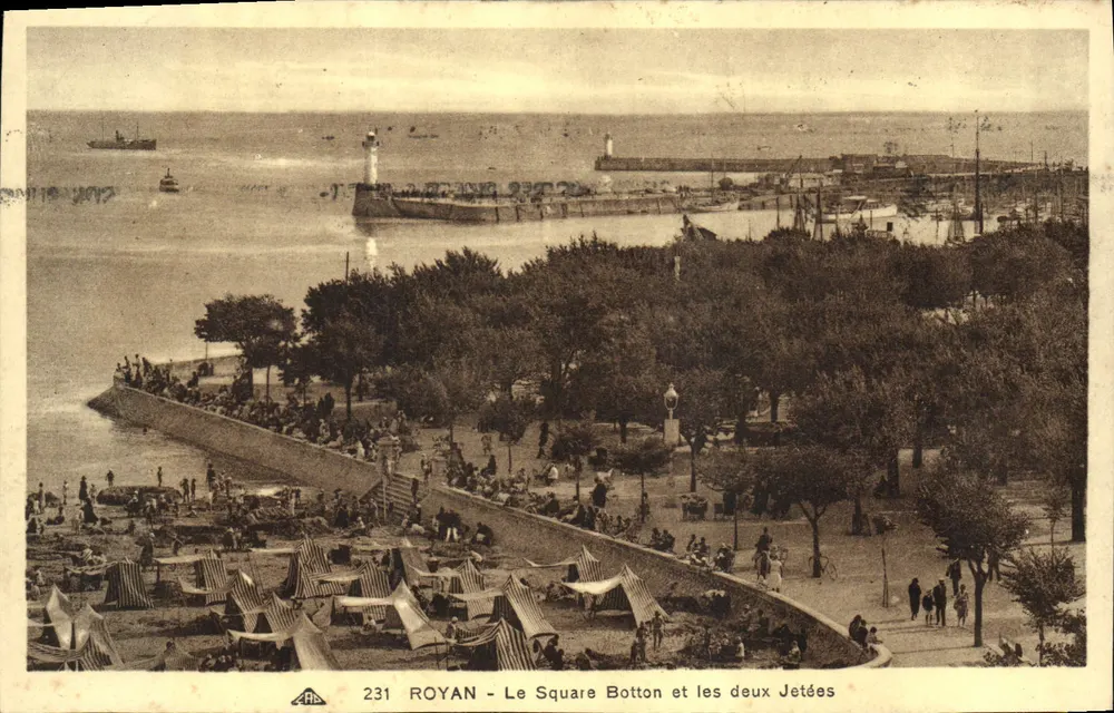 Royan - Il Square Botton e le due Jetées — Cartolina d'epoca n°231, editore A.P.B. - Recto