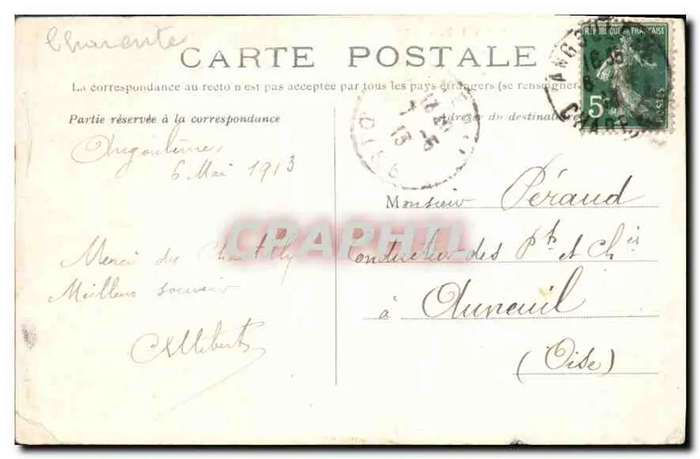 Abbaye de LA COURONNE — Ruines gothiques — Collection J.B. — 187 - Verso
