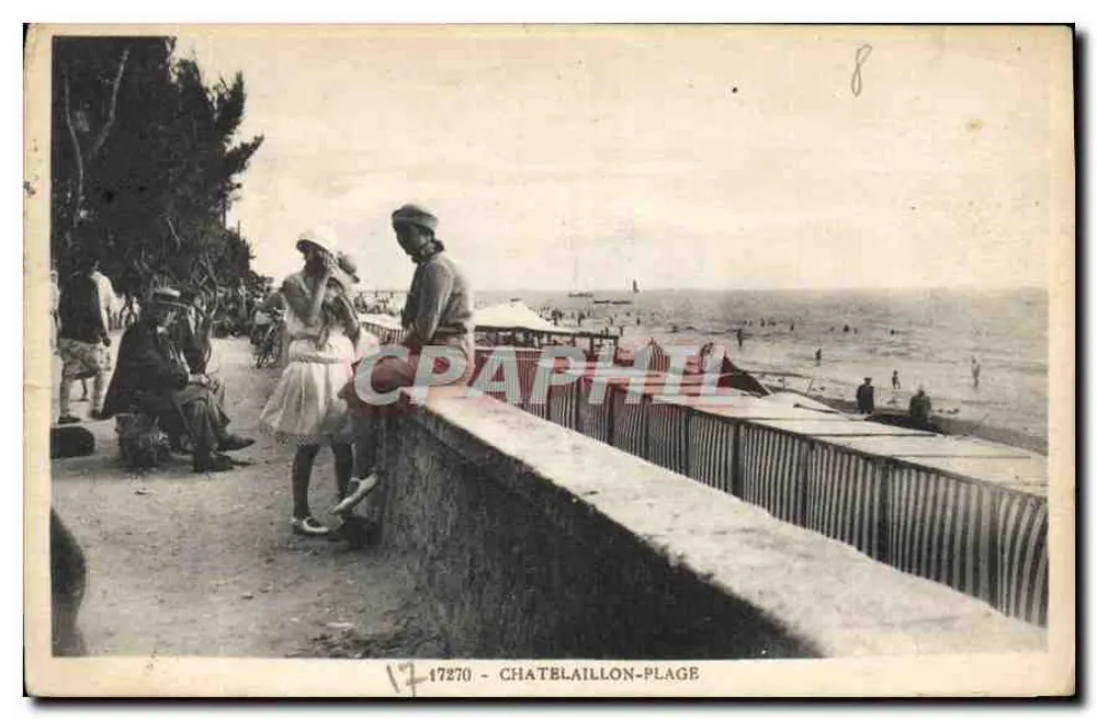 Châtelailly-Plage — vista da praia e do cais — 17270 - Frente