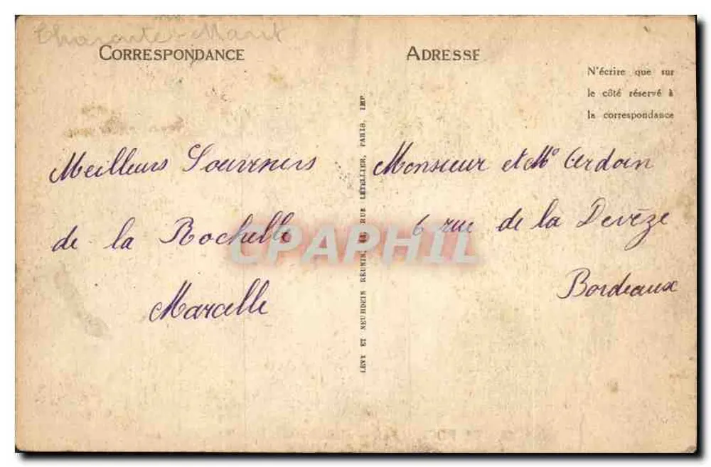 La Rochelle — Casa Henri II — LL. — Editor Lévy e Nourdin, Paris - Verso