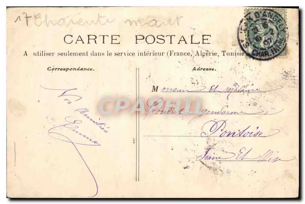Saint-Jean-d'Angély — Die Türme 18. Jahrhundert — Sammlung A. Rogé - Rückseite